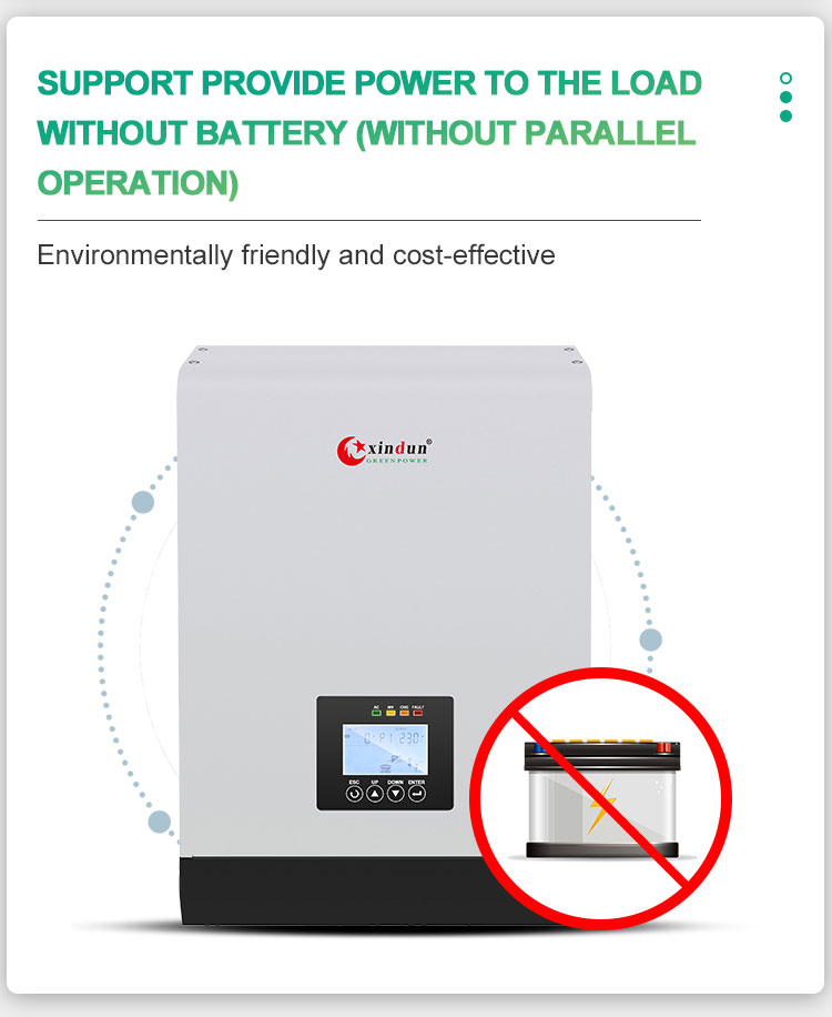 single phase solar inverter provide power to the load without battery