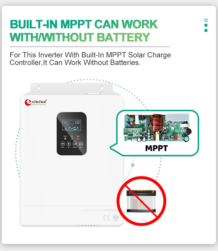 mppt solar charge controller inverter work with or without battery