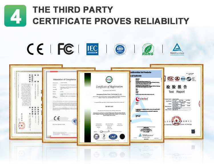 china off grid solar powered inverter certificate