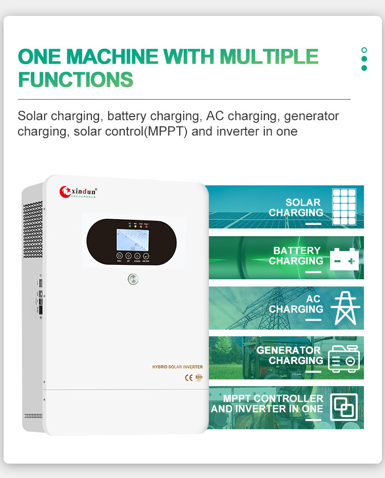 inverter hybrid on off grid 5kw function