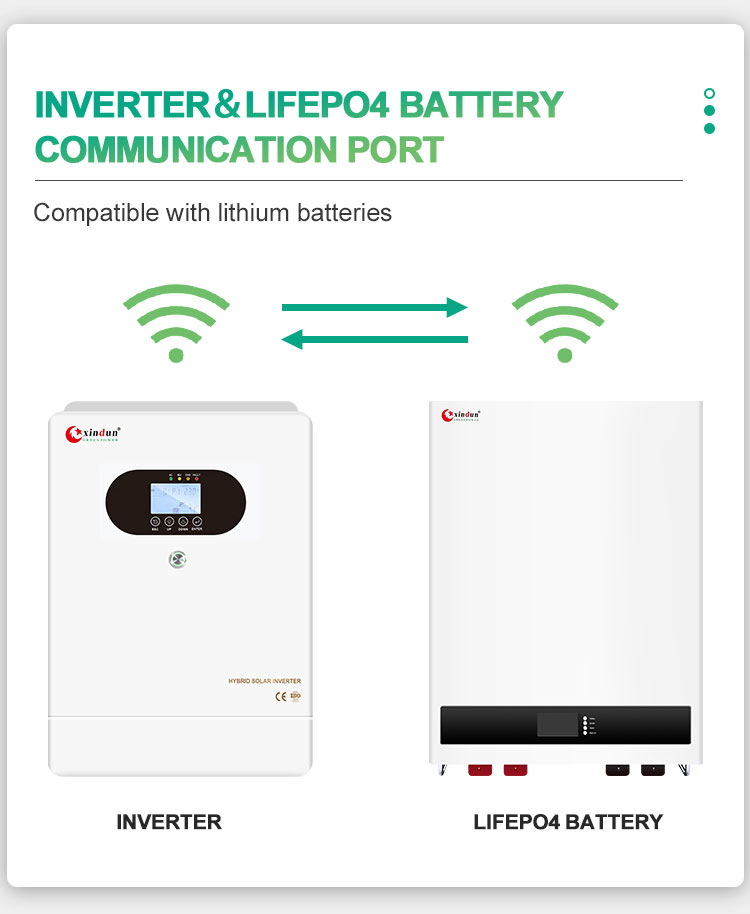 inverter hybrid on off grid 5kw battery communication