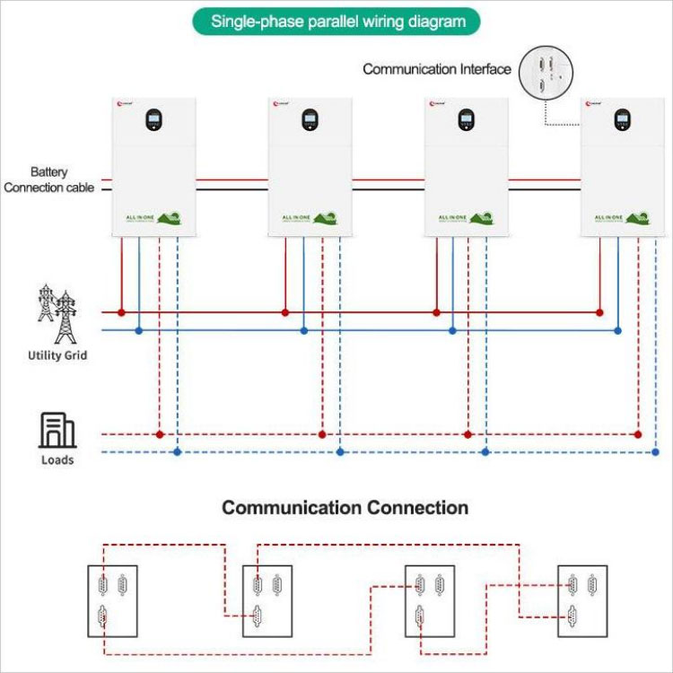 Single-phase parallel lithium solar generator wiring diagram