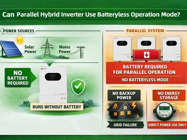 Can Parallel Hybrid Inverter Use Batteryless Operation Mode?