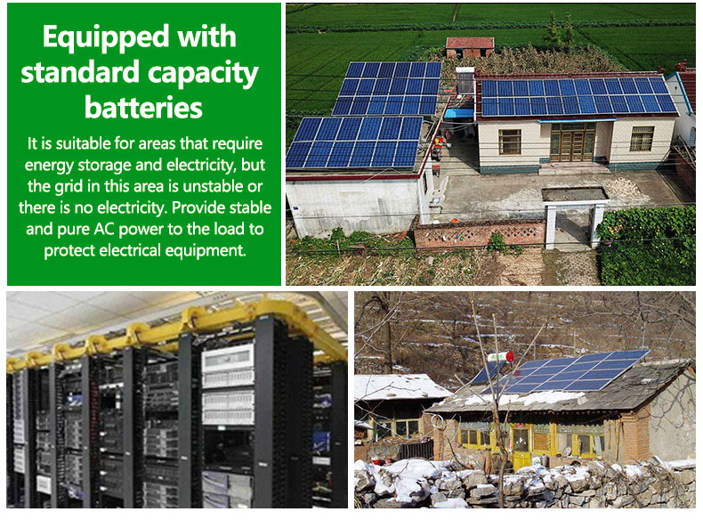 solar dc to ac converter with standard capacity battery