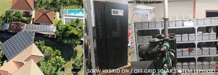 three phase 50kw off grid solar system with battery in Philippines