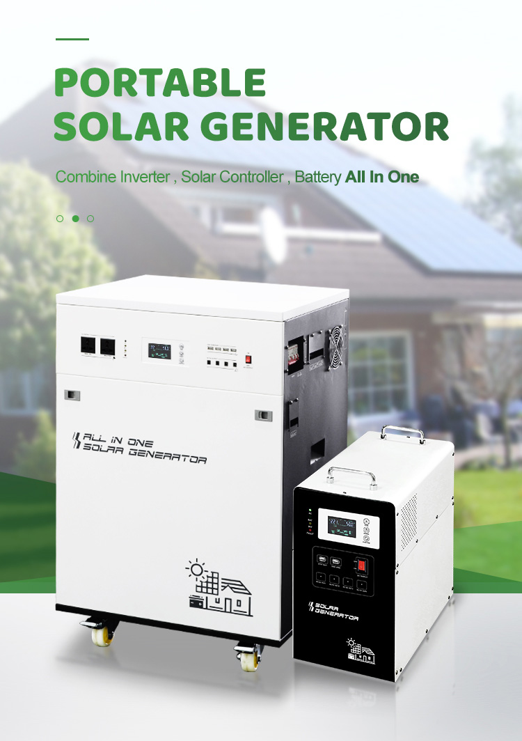 All in one solar panel backup power generator