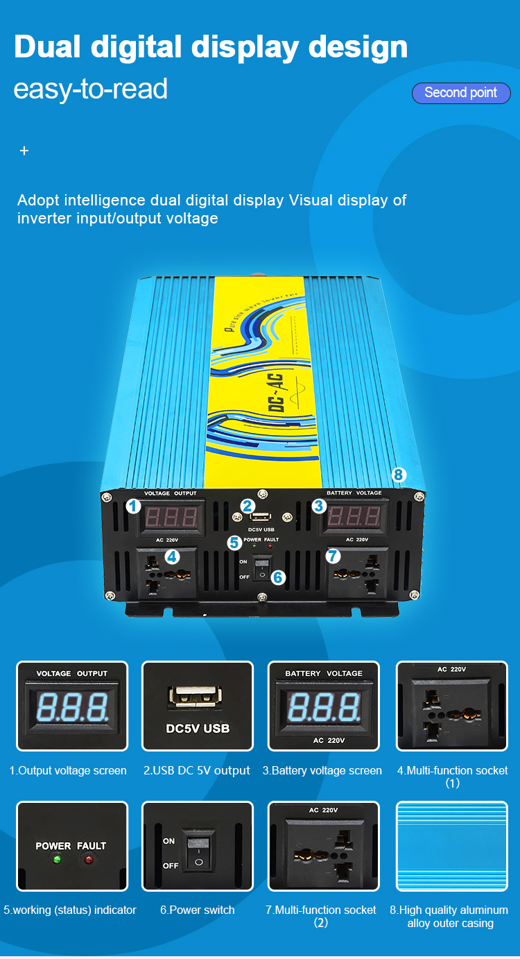 best 3000w pure sine wave inverter lcd display