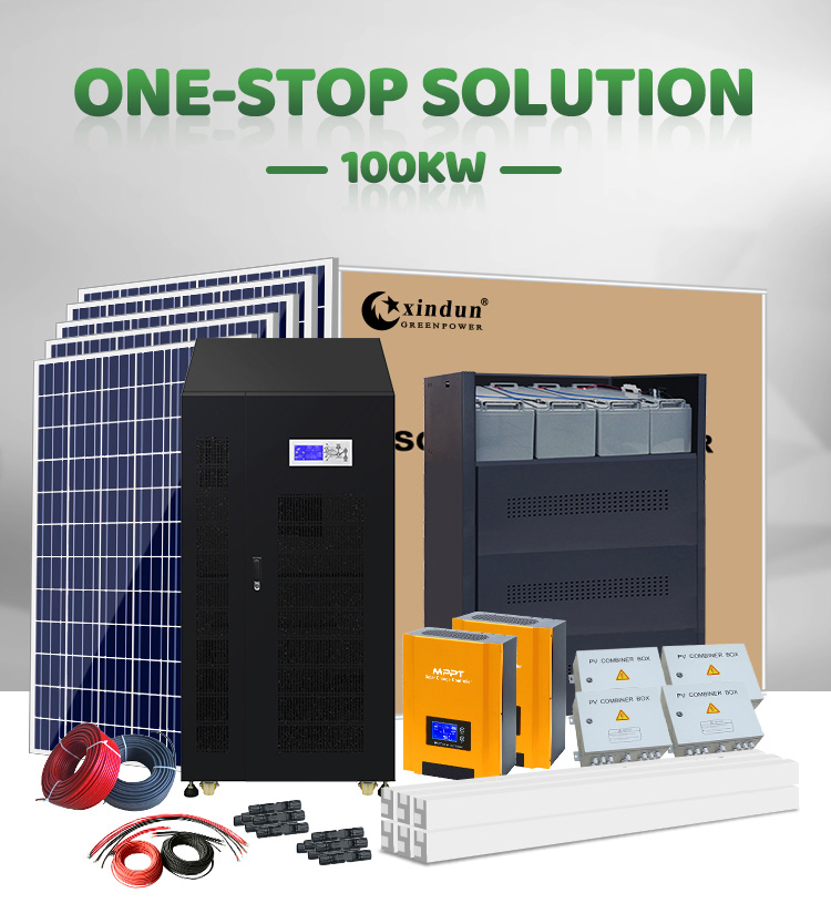 choose XINDUN 100kw off grid solar system with battery, get one-stop solar solution