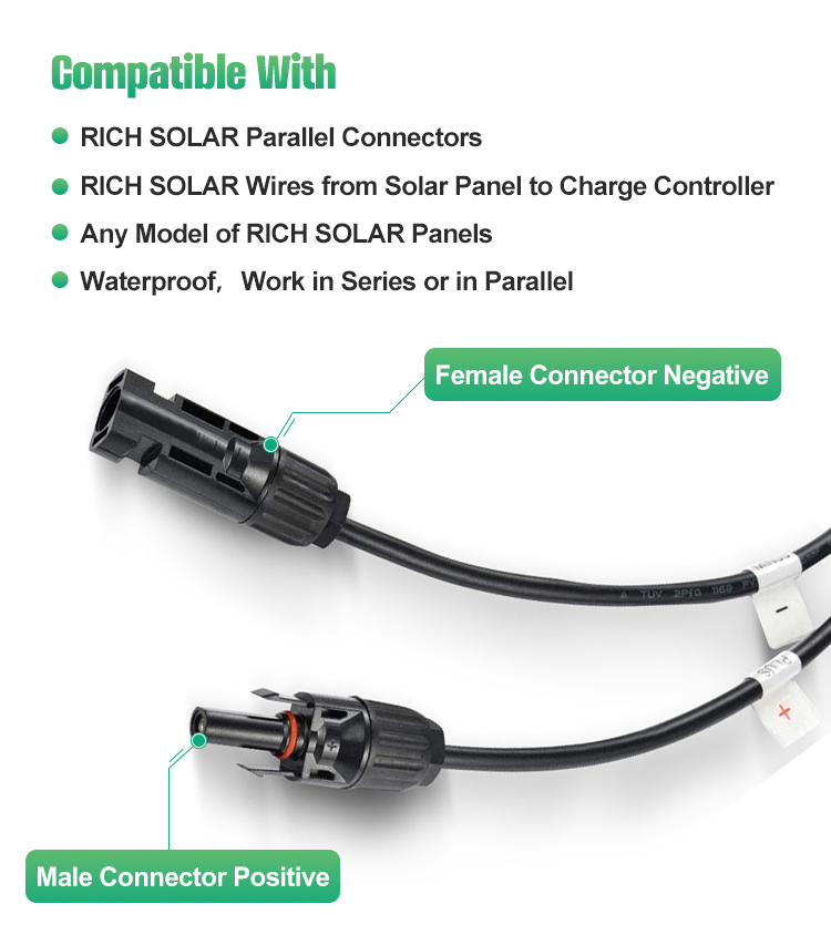 mono solar cell male and female connector